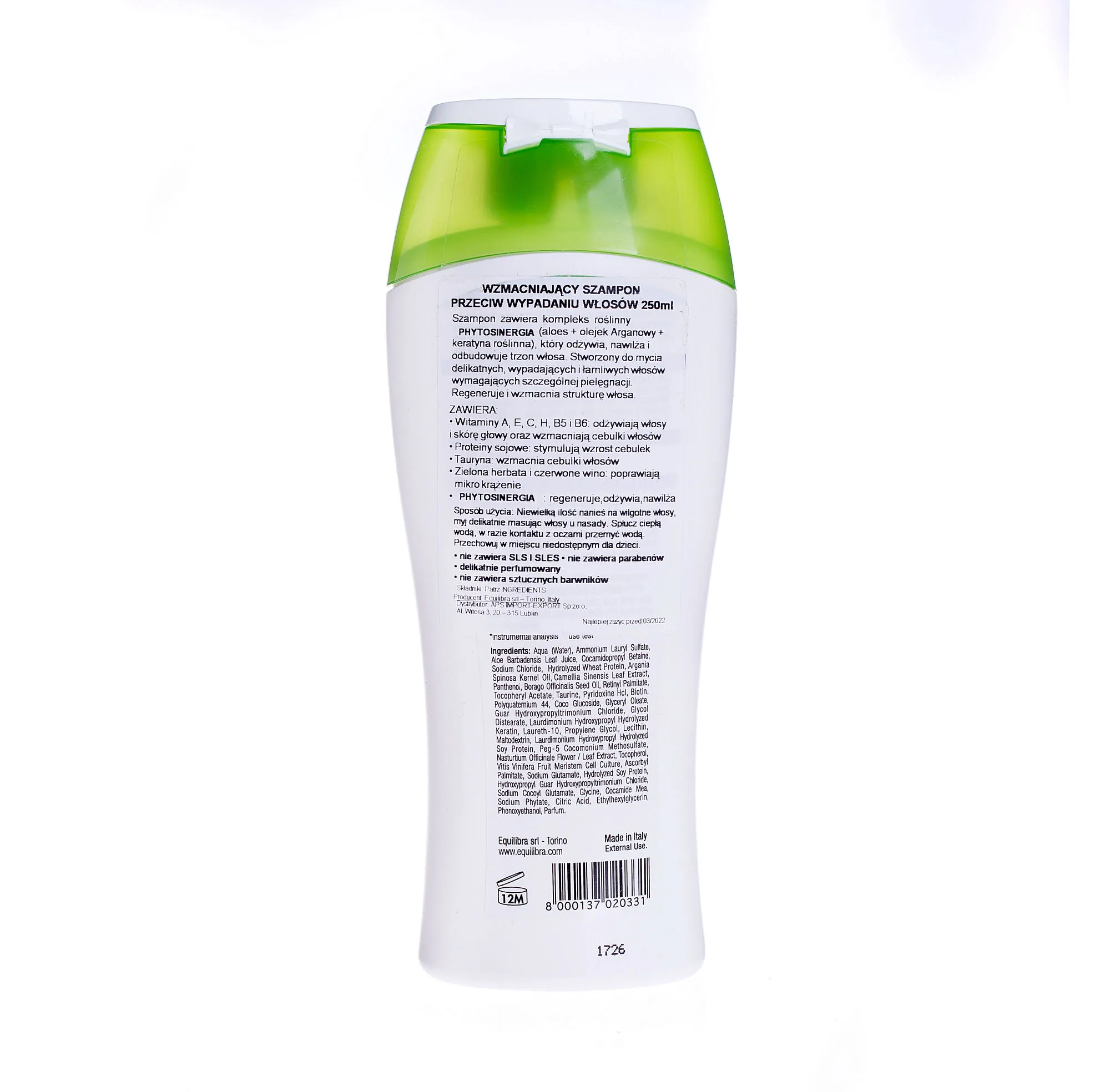 Equilibra, wzmacniający szampon przeciw wypadaniu włosów, 250 ml 