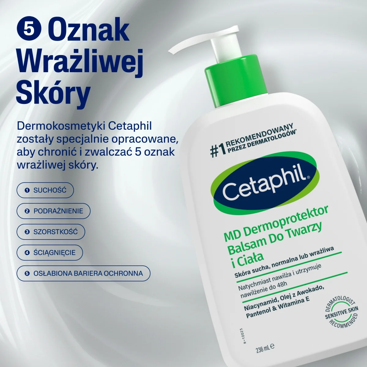Cetaphil MD Dermoprotektor Balsam do twarzy i ciała, 236 ml + pompka