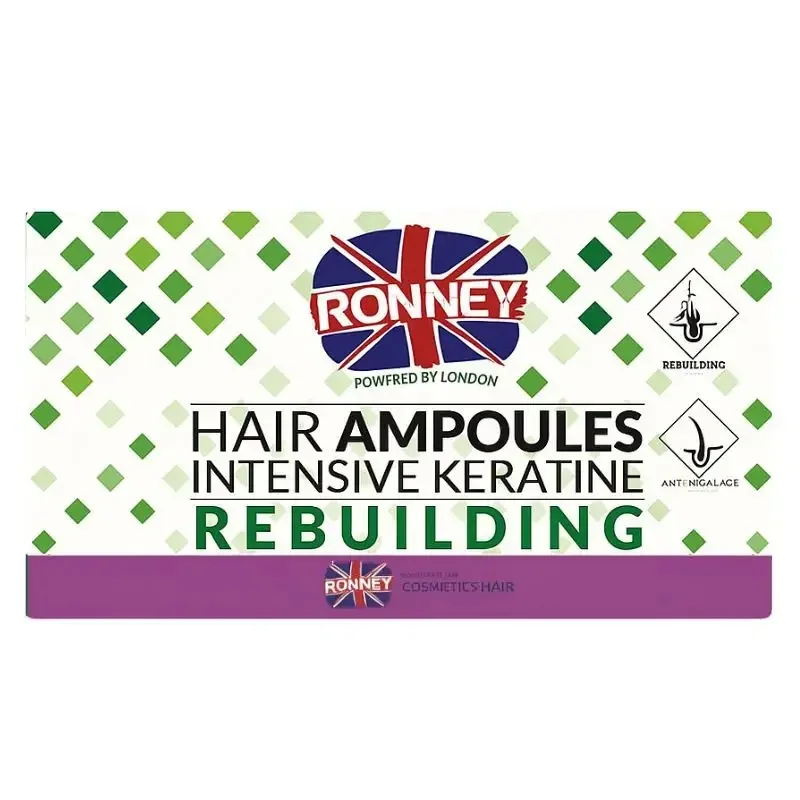 Ronney Hair Ampoules Intensive Keratine Rebuilding ampułki do włosów, 6 x 10 ml