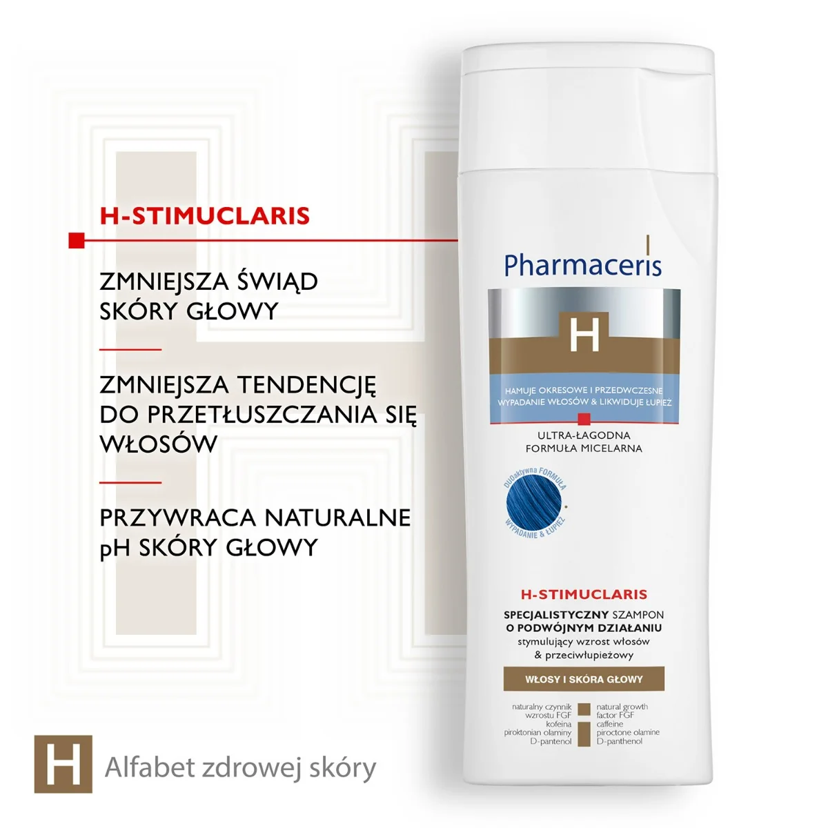 Pharmaceris H, specjalistyczny szampon stymulujący włosy i przeciwłupieżowy, 250 ml 