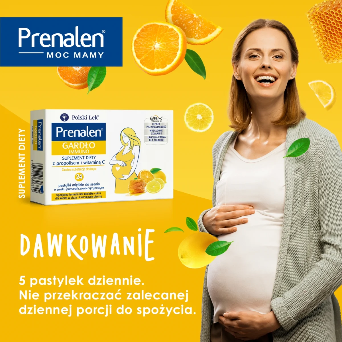 Prenalen Gardło Immuno 24 pastylki miękkie do ssania