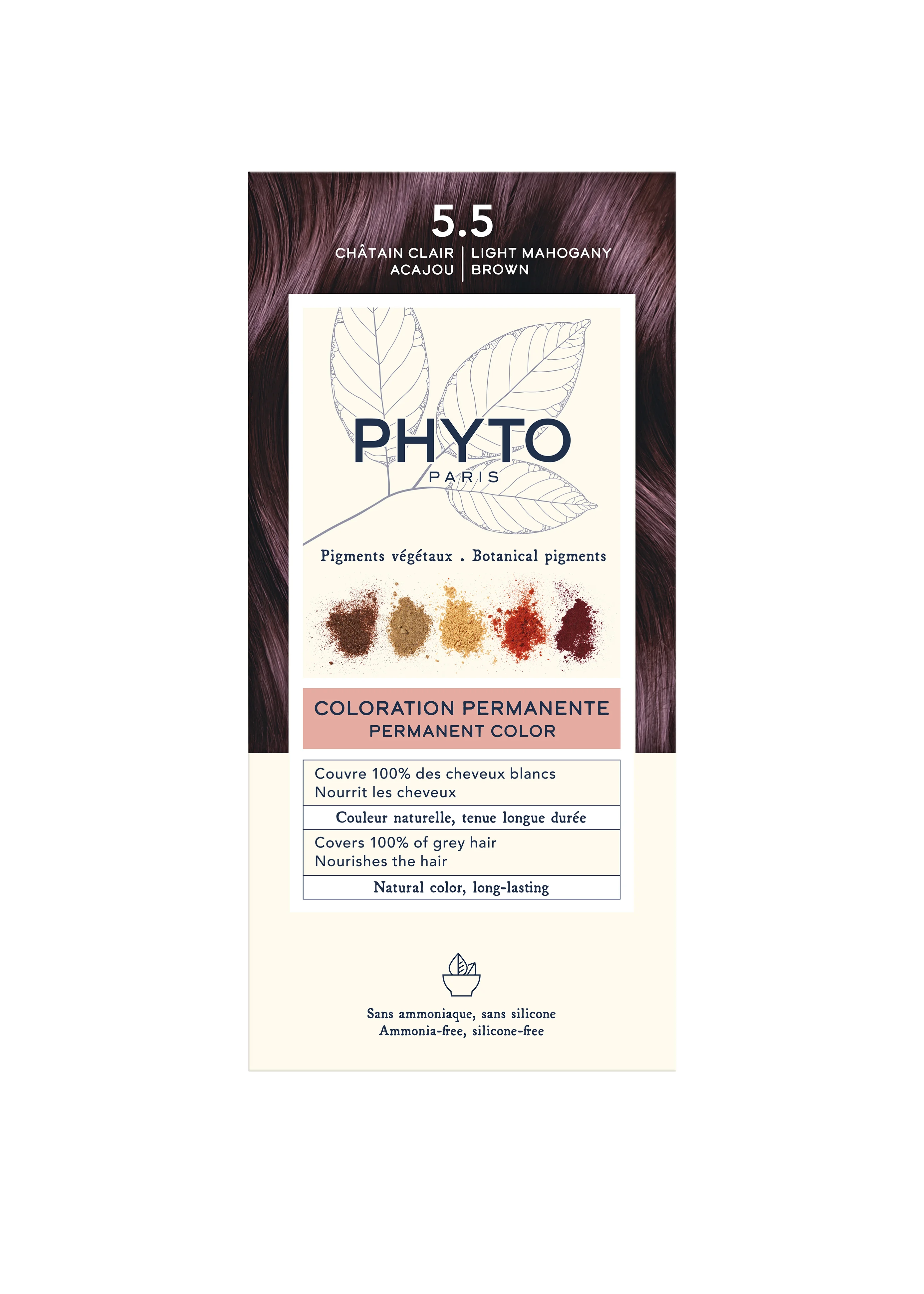 Phyto Color farba do włosów, 5.5 jasny mahoniowy brąz, 112 ml