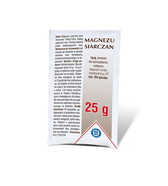 Magnesium Sulfuricum, 1 g/g, proszek do sporządzania roztworu, 25 g