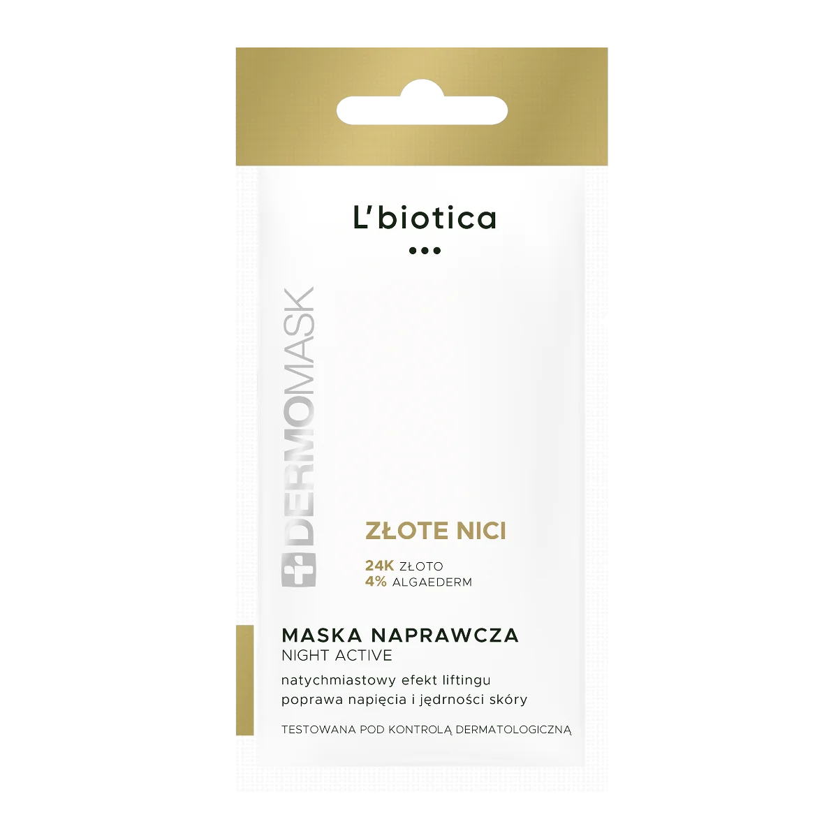 Dermomask Night Active Złote Nici maseczka naprawcza, 1 saszetka x 12 ml