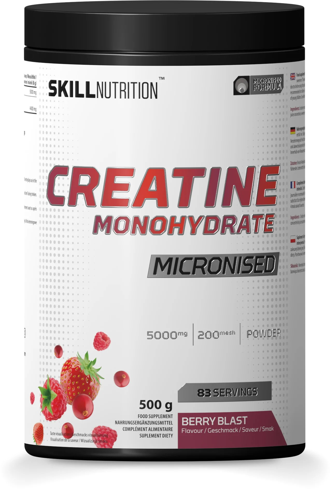 Skill Creatine Monohydrate Micronised berry blast, proszek, 500 g