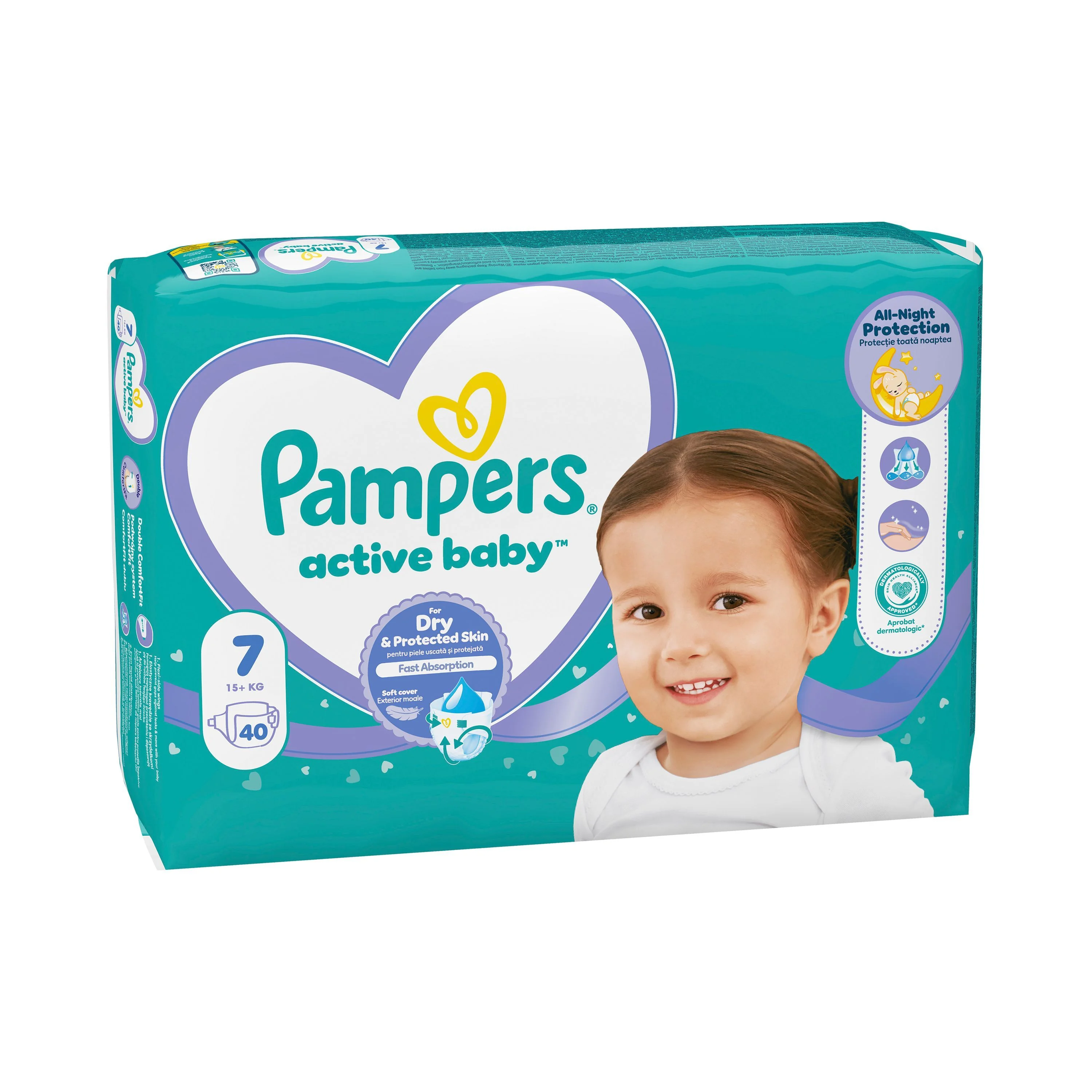 Pampers Active Baby rozmiar 7, 15 kg+, 40 sztuk