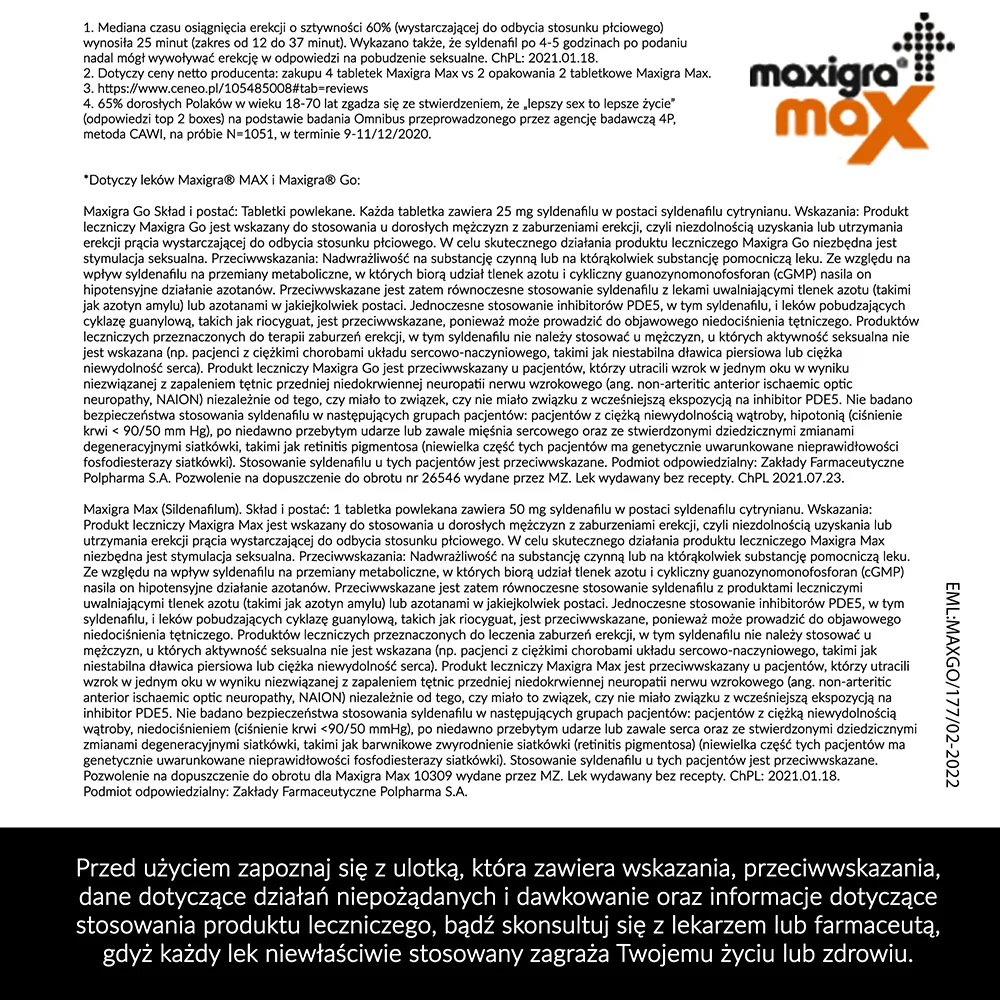 Maxigra Max 50 mg 4 tabletki powlekane x 3 opakowania