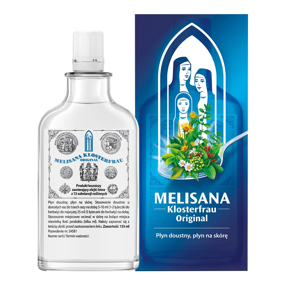 Melisana Klosterfrau Original płyn doustny, płyn na skórę, 155 ml