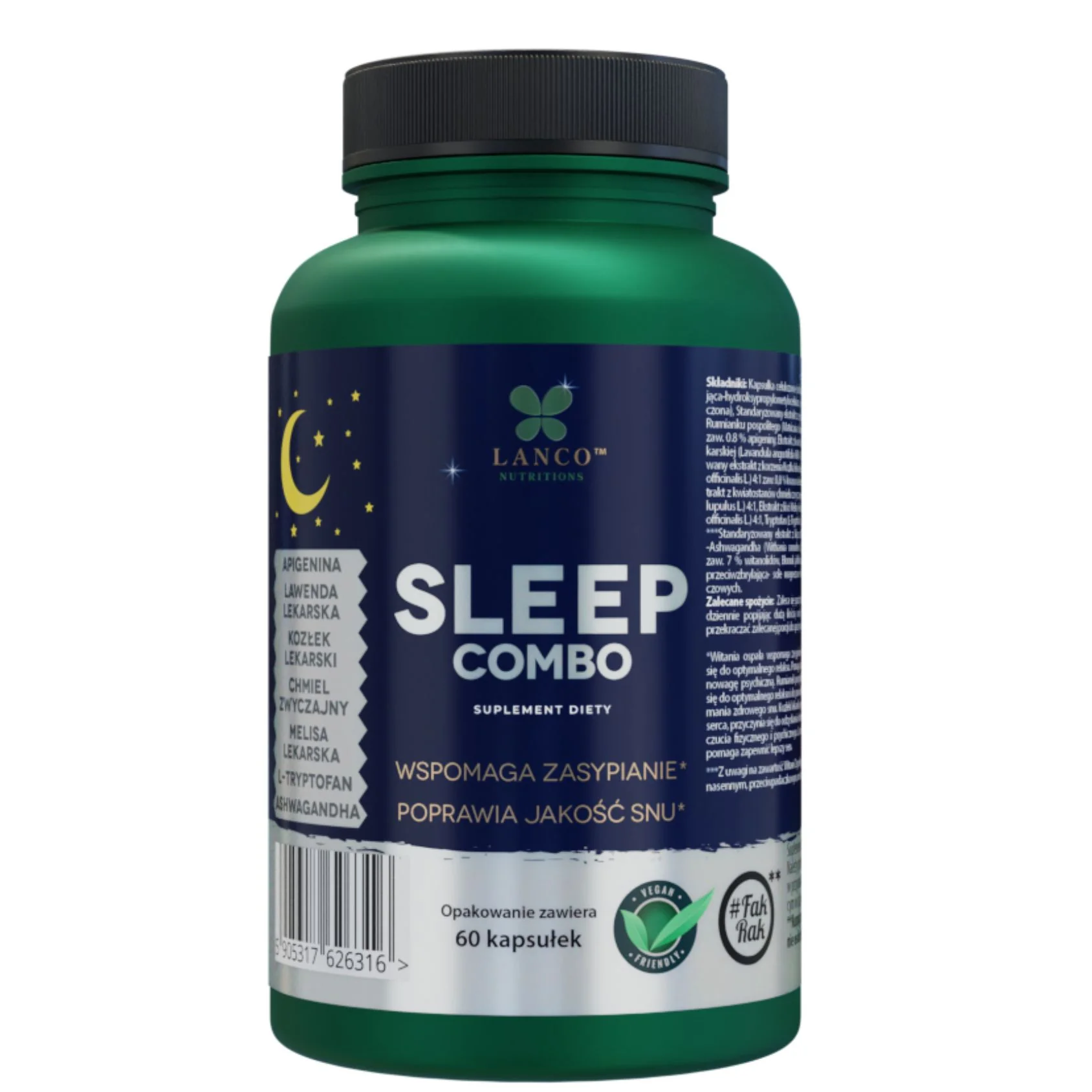 Lanco Nutritions Sleep Combo Głęboki sen i szybsze zasypianie, 60 kapsułek