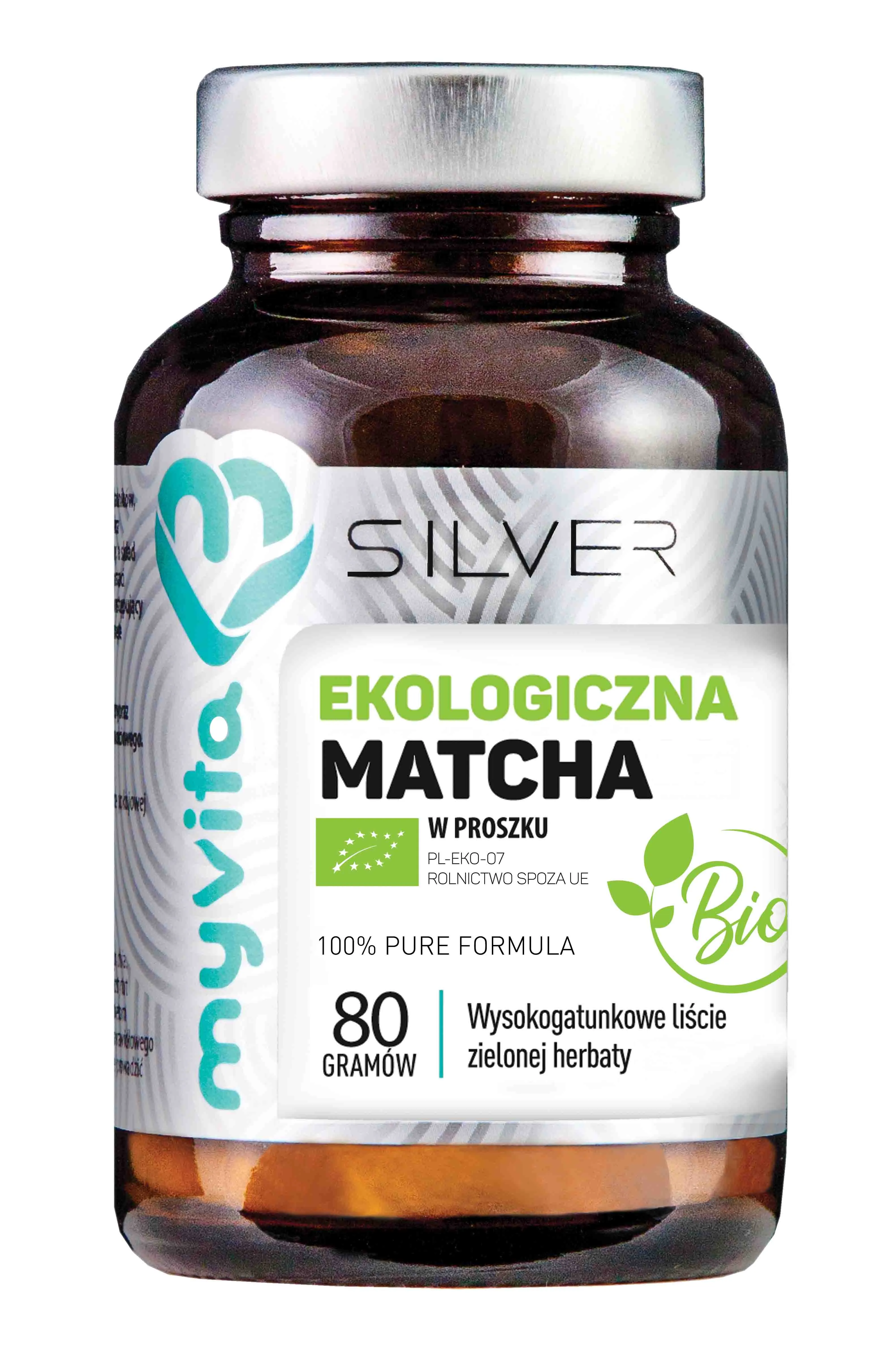 MyVita Silver, Matcha Bio, ekologiczna zielona herbata, proszek, 80g
