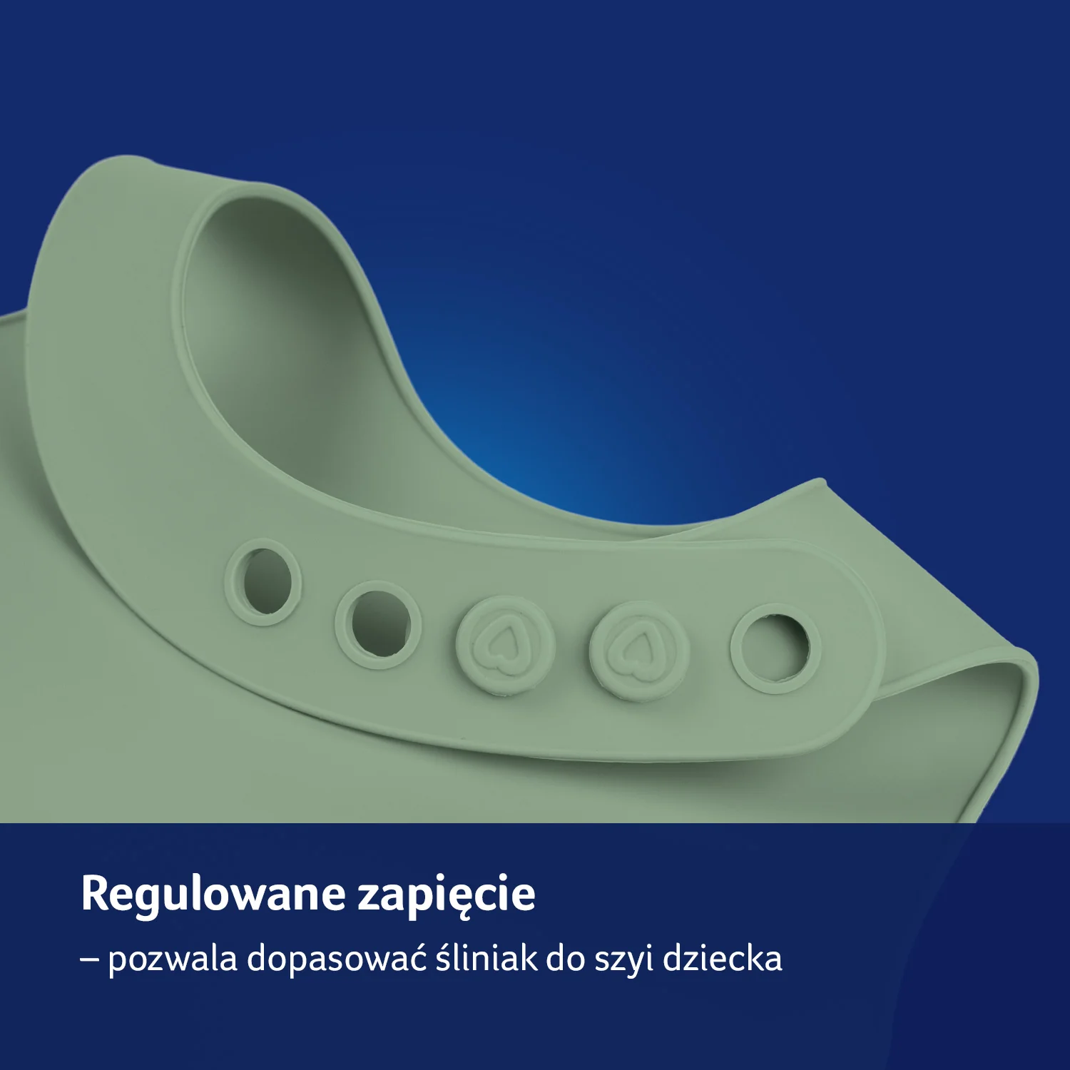LOVI Śliniak silikonowy z kieszonką pistachio, 1 sztuka
