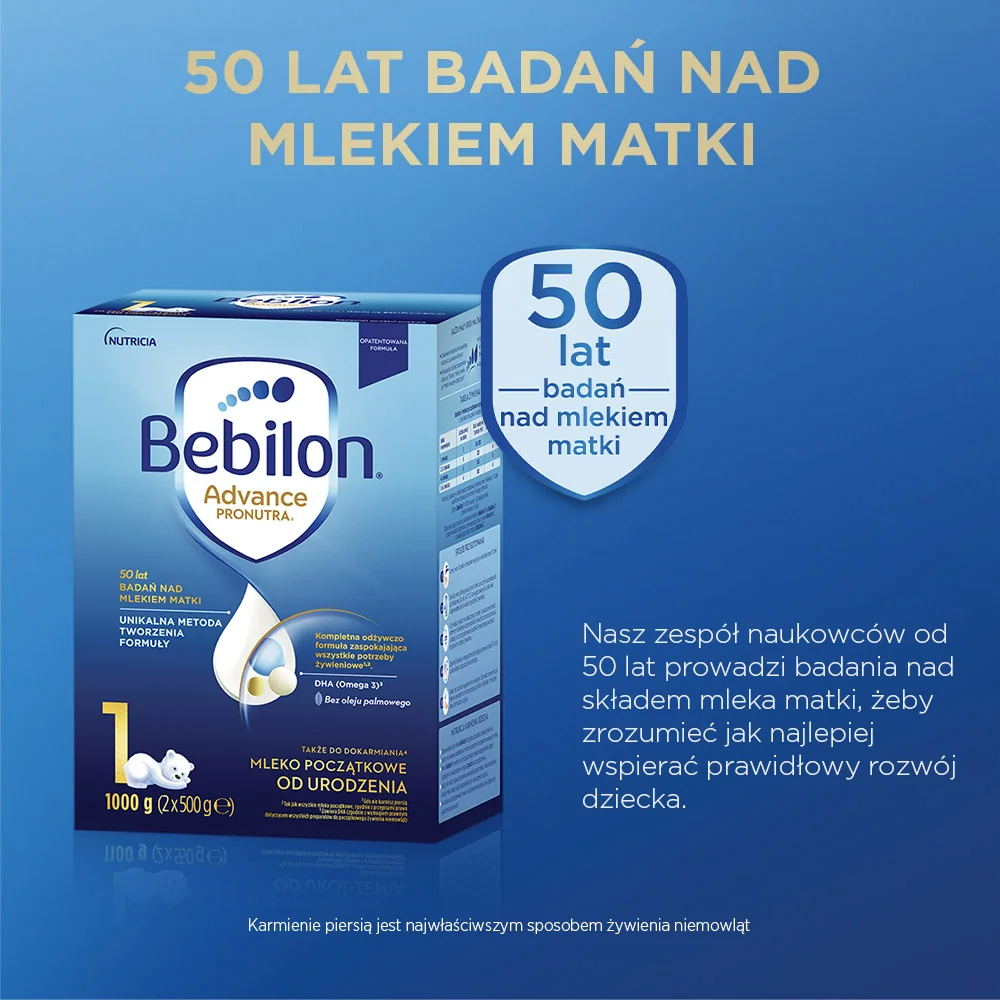 Bebilon 1 Advance Pronutra mleko początkowe od urodzenia, 1000 g