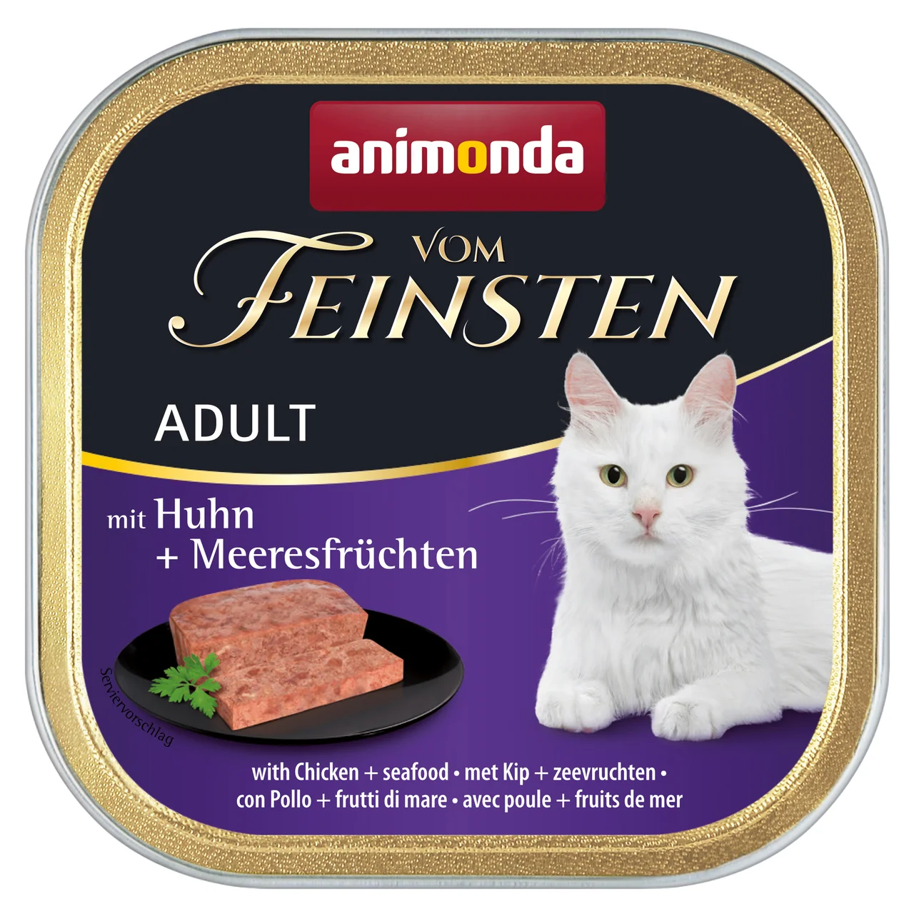 Animonda Vom Feinsten Adult mokra karma dla dorosłych kotów kurczak + owoce morza, 100 g