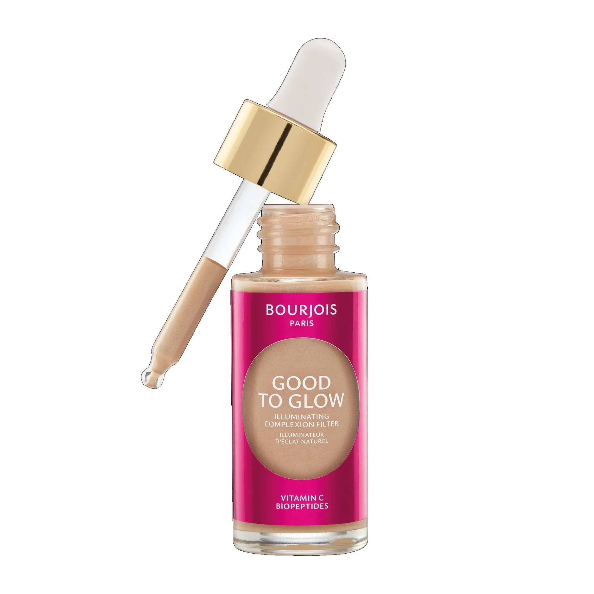 Bourjois Good To Glow multifunkcyjny rozświetlacz, podkład, baza 3w1 do twarzy, 03 Light, 30 ml
