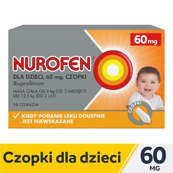 Nurofen dla dzieci, 60 mg, 10 czopków 