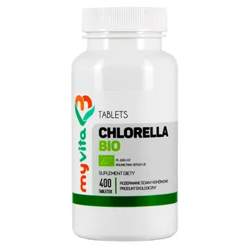 MyVita, Chlorella algi Bio 250mg, rozerwane ściany komórkowe, suplement diety, 400 tabletek 