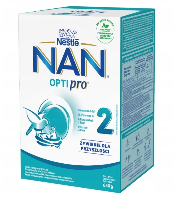 Nestle NAN Optipro 2 mleko modyfikowane dla niemowląt po 6. miesiącu życia, 2x650 g