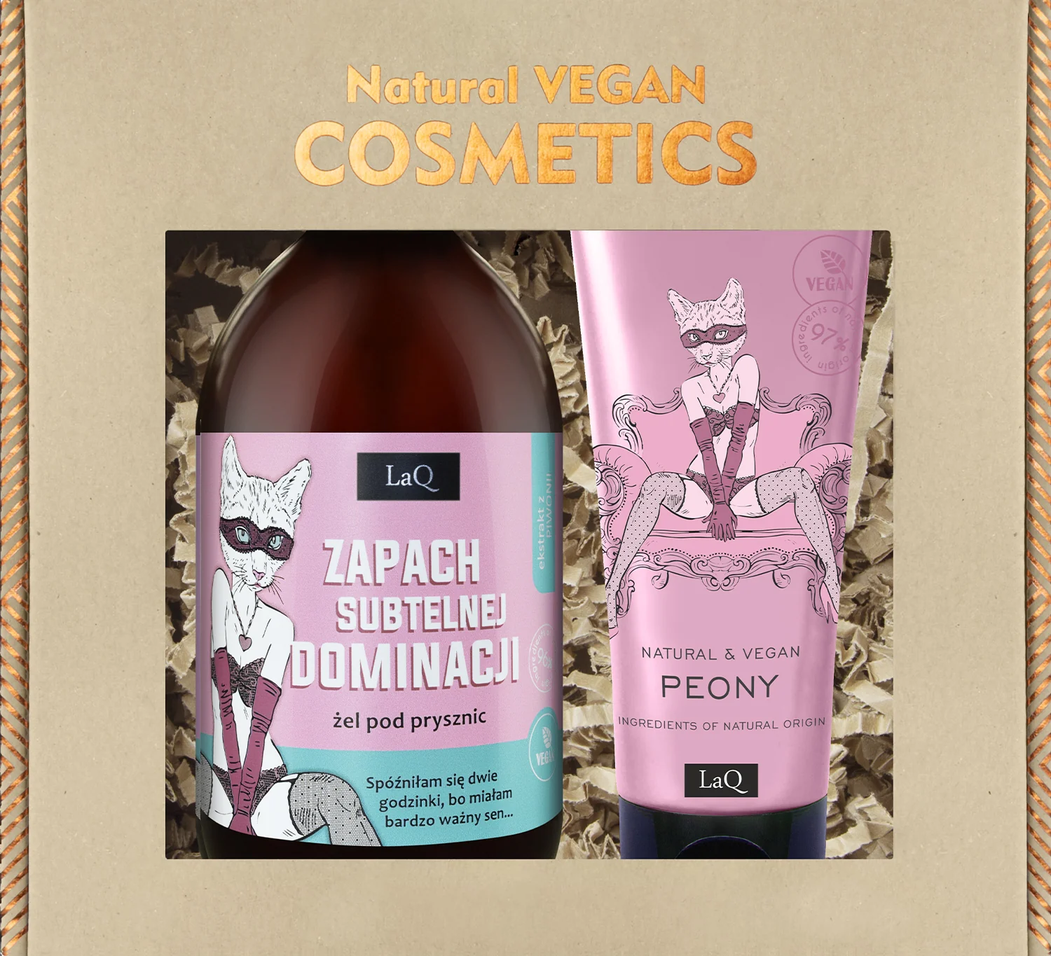 LaQ Zestaw Piwonia Zapach Subtelnej Dominacji żel, 500 ml + balsam w tubie 200 ml
