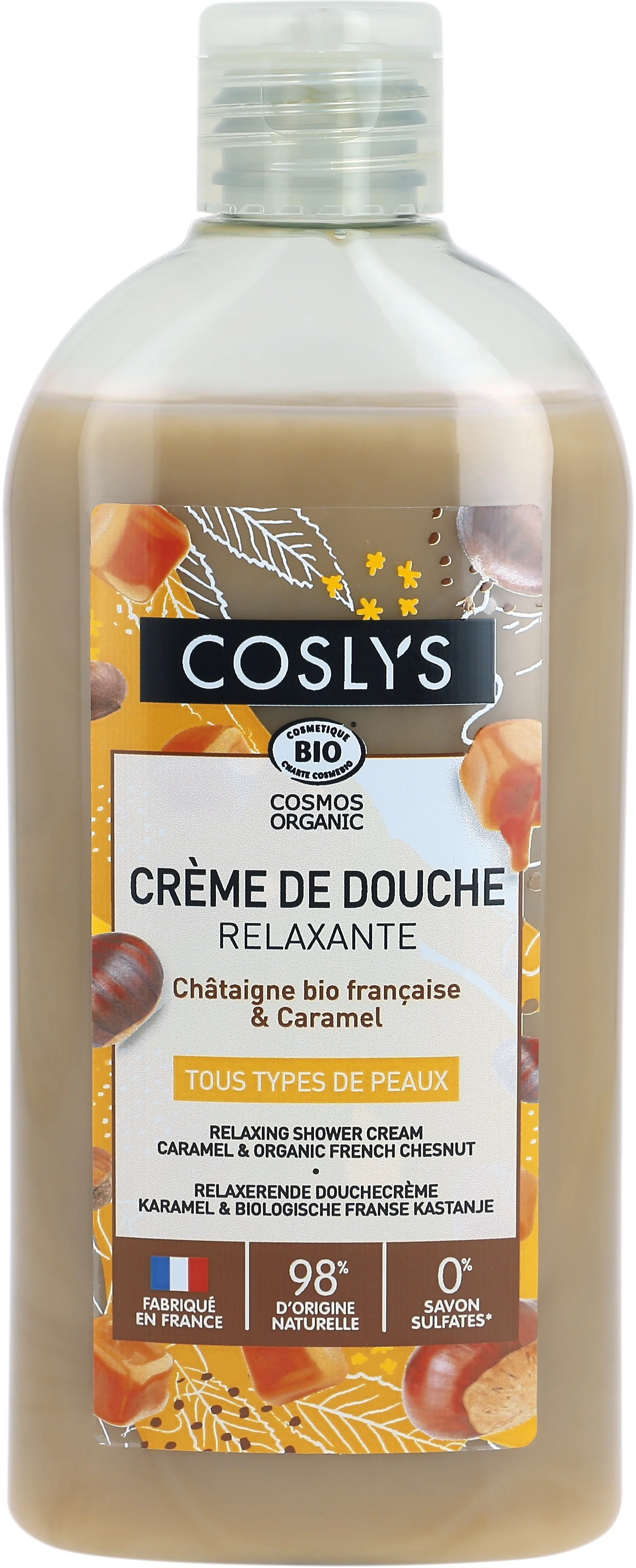 Coslys relaksujący żel pod prysznic Kasztan i Karmel, 250 ml