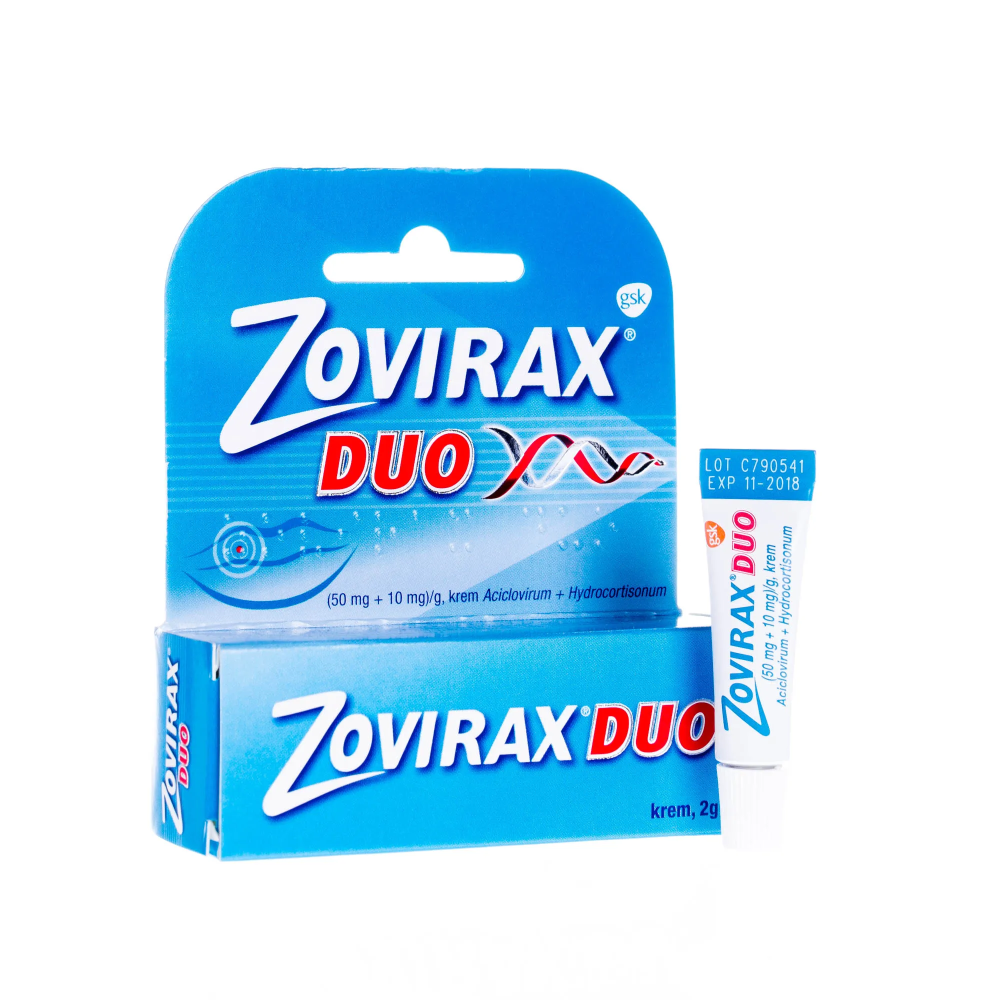 Zovirax DUO, (50 mg 10 mg )/g krem, 2 g 