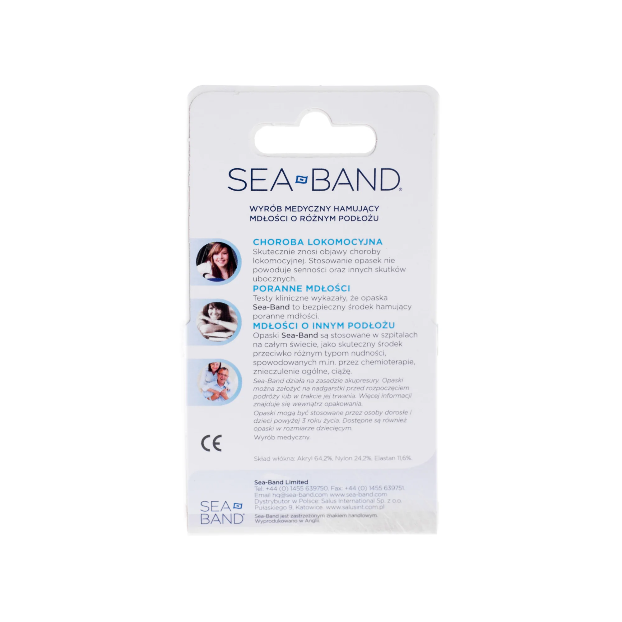 Sea Band opaski akupresurowe przeciw mdłościom, 2 szt.