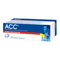 ACC - lek ułatwiający odkrztuszanie, Acetylcysteinum 200 mg, 20 tabletek musujących