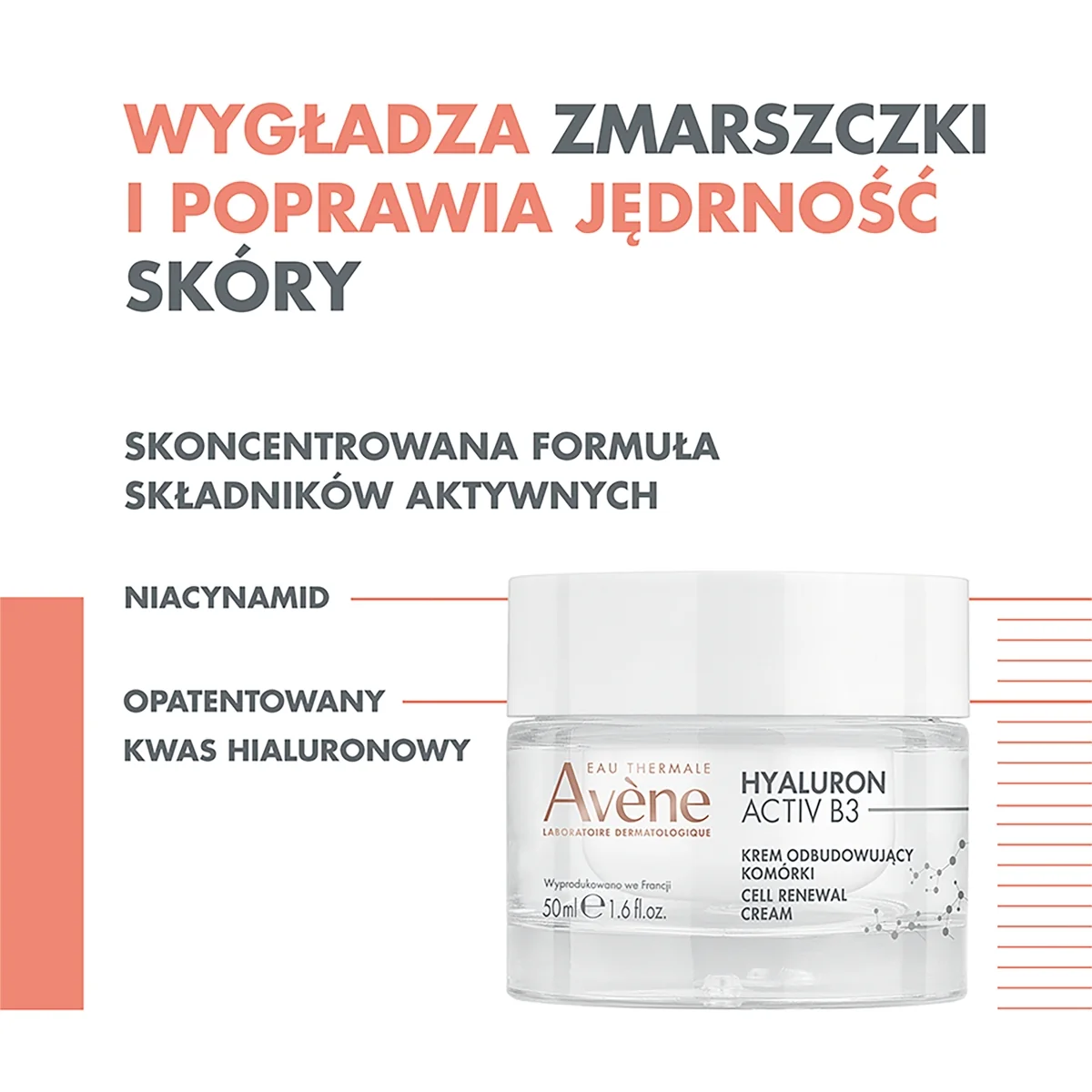 Avène Hyaluron Activ B3 krem odbudowujący komórki, 50 ml