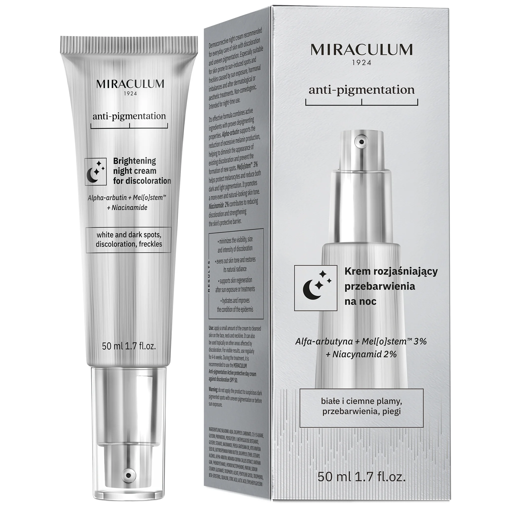 Miraculum Anti-Pigmentation krem na noc rozjaśniający przebarwienia, 50 ml
