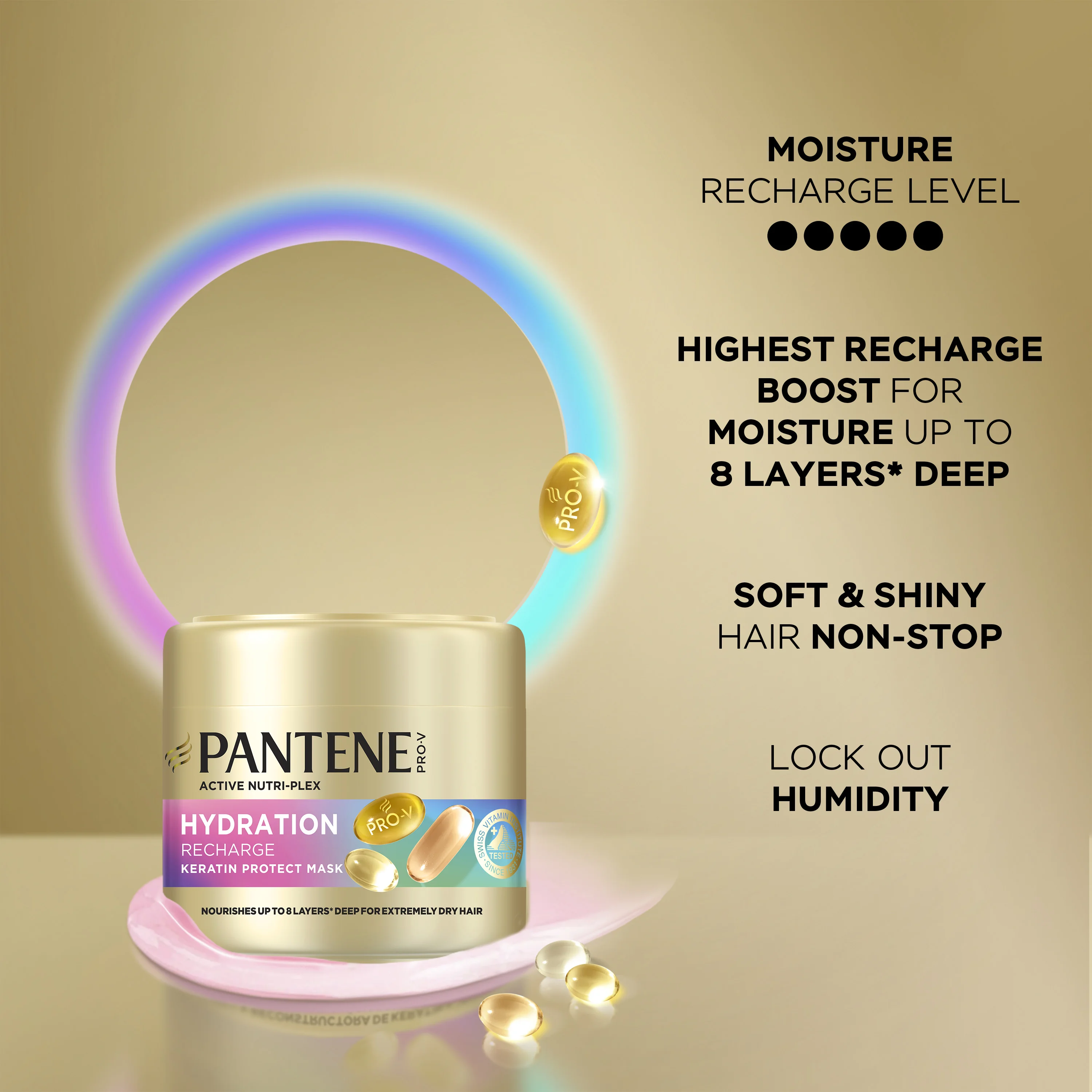 Pantene Pro-V Hydration Recharge Keratin Protect maska do włosów bardzo suchych, 300 ml