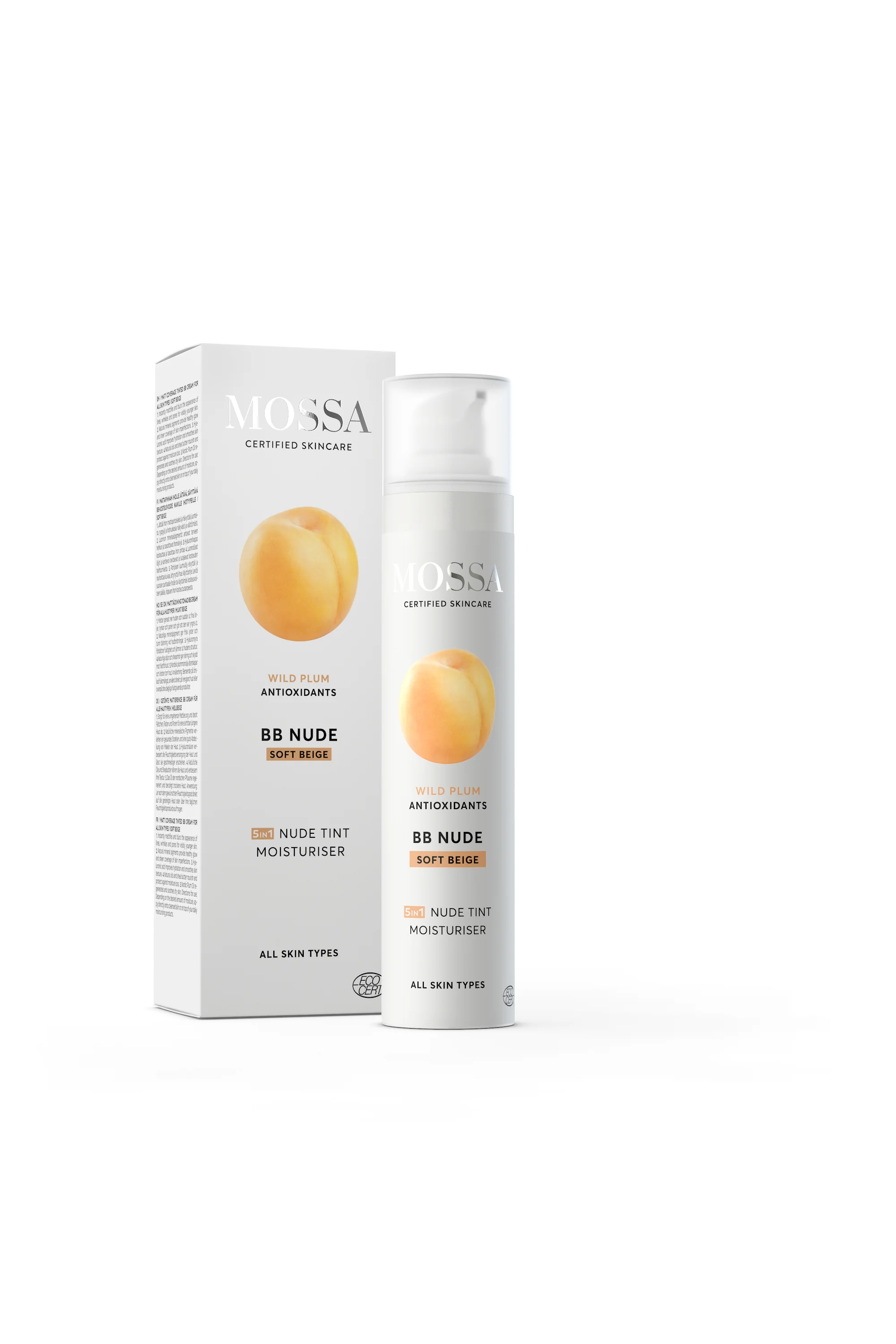 Mossa BB Nude Soft Beige nawillżający krem BB 5 w 1, 50 ml