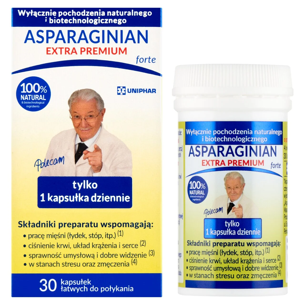 Asparaginian Extra Premium Forte suplement diety, 30 kapsułek