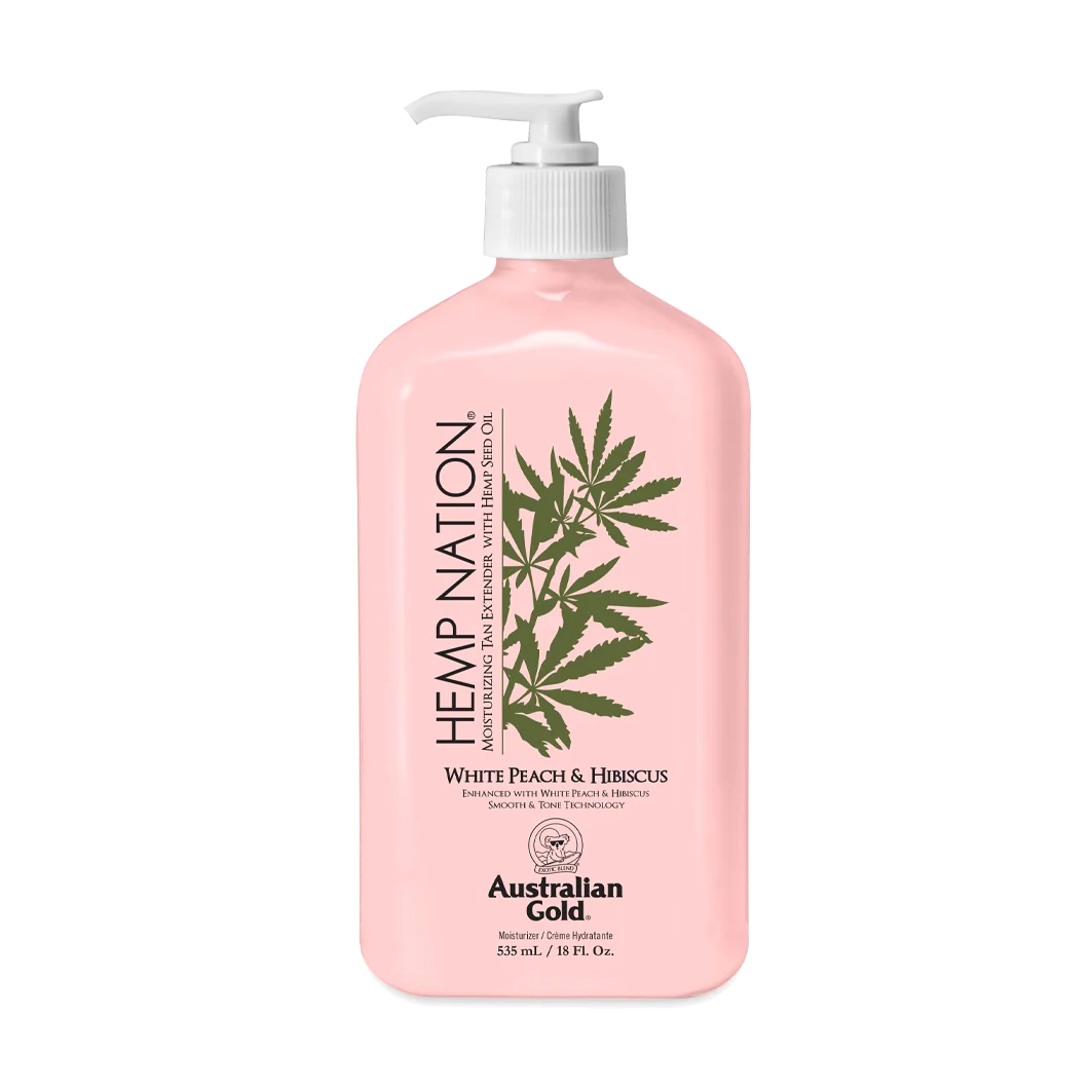 Australian Gold Hemp Nation balsam po opalaniu biała brzoskwinia i hibiskus, 535 ml