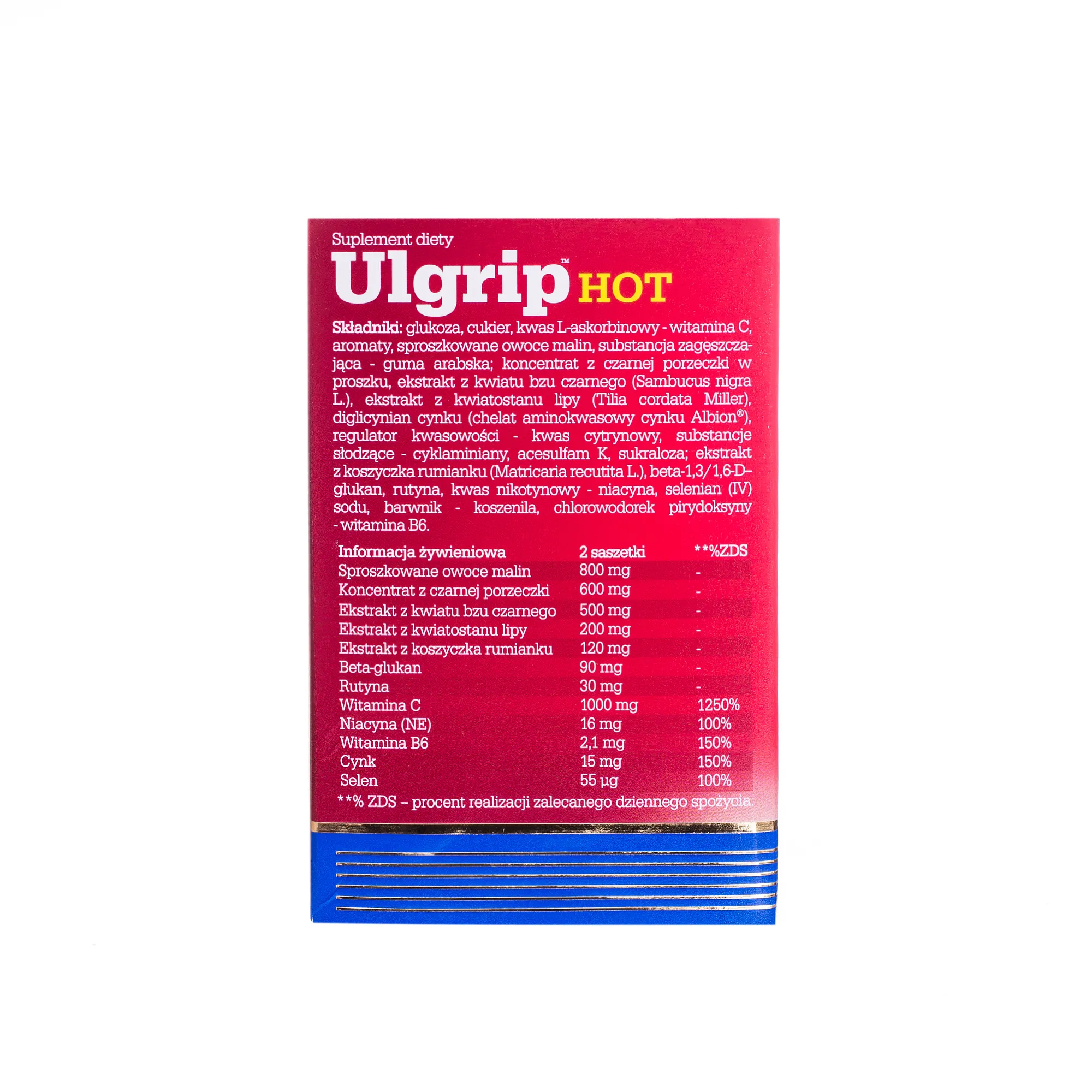 Olimp Ulgrip Hot, suplement diety, smak malinowy, 10 saszetek 