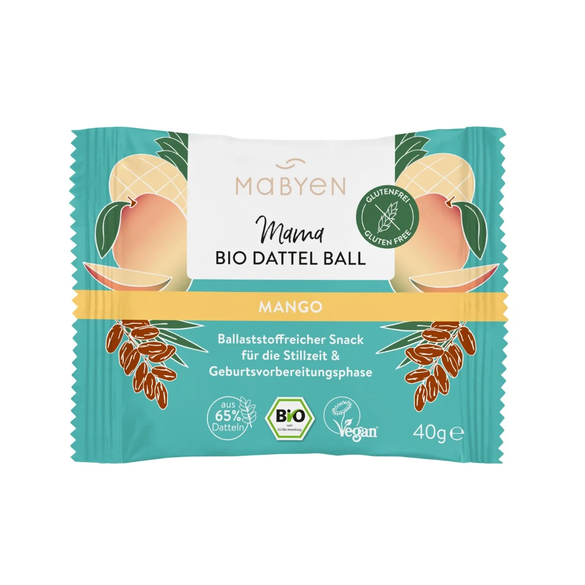 MABYEN Mama daktylowa przekąska o smaku mango, 40 g