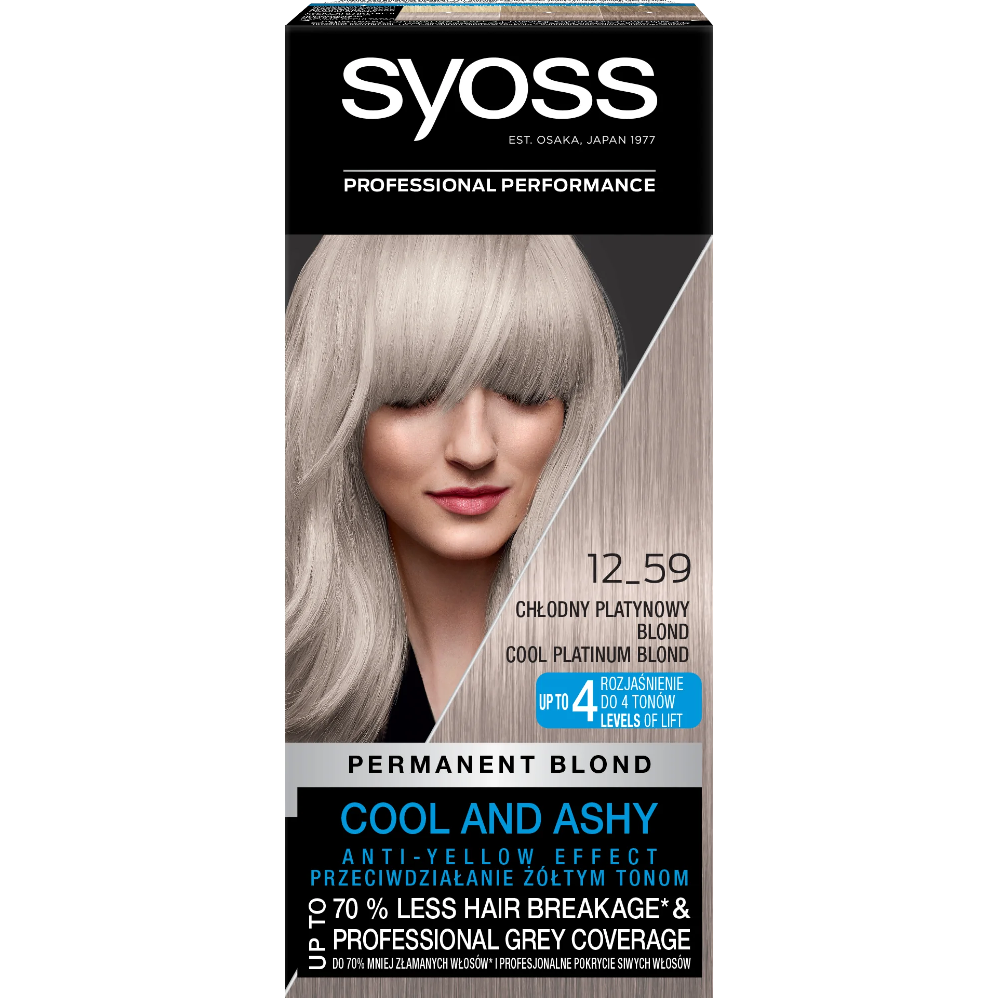 Syoss Permanent Cool Blonds farba do włosów rozjaśniająca 12-59 Chłodny Platynowy Blond, 1 szt.