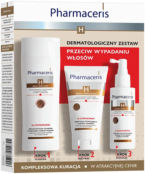 Zestaw Pharmaceris H, szampon 250 ml + odżywka 150 ml + preparat stymulujący wzrost włosów, 125 ml
