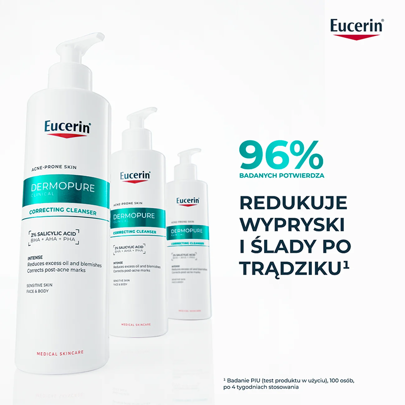 Eucerin DermoPure Clinical żel redukujący niedoskonałości do twarzy i ciała, 400 ml
