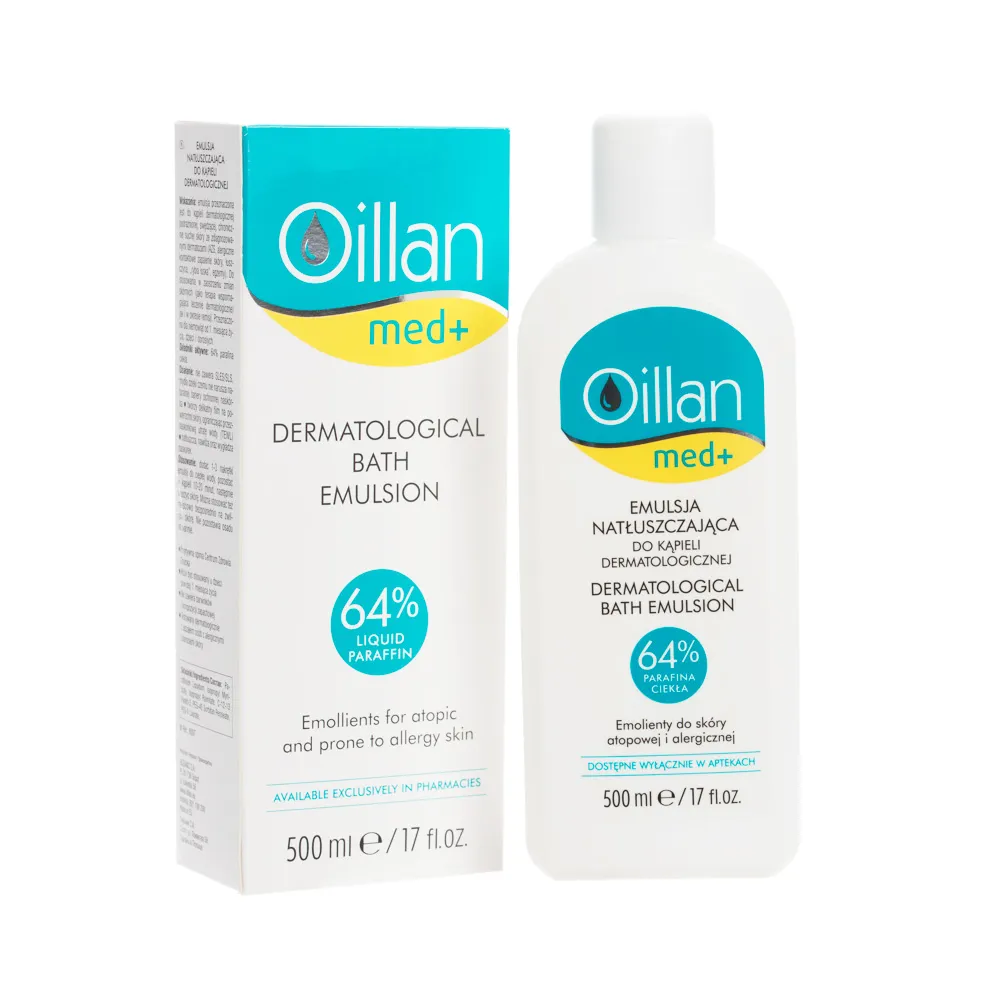 Oillan med+, emulsja natłuszczająca do kąpieli dermatologicznej, 500ml 