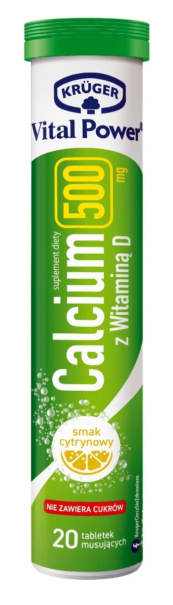 Krüger Calcium 500 mg z witaminą D 20 tabletek musujących
