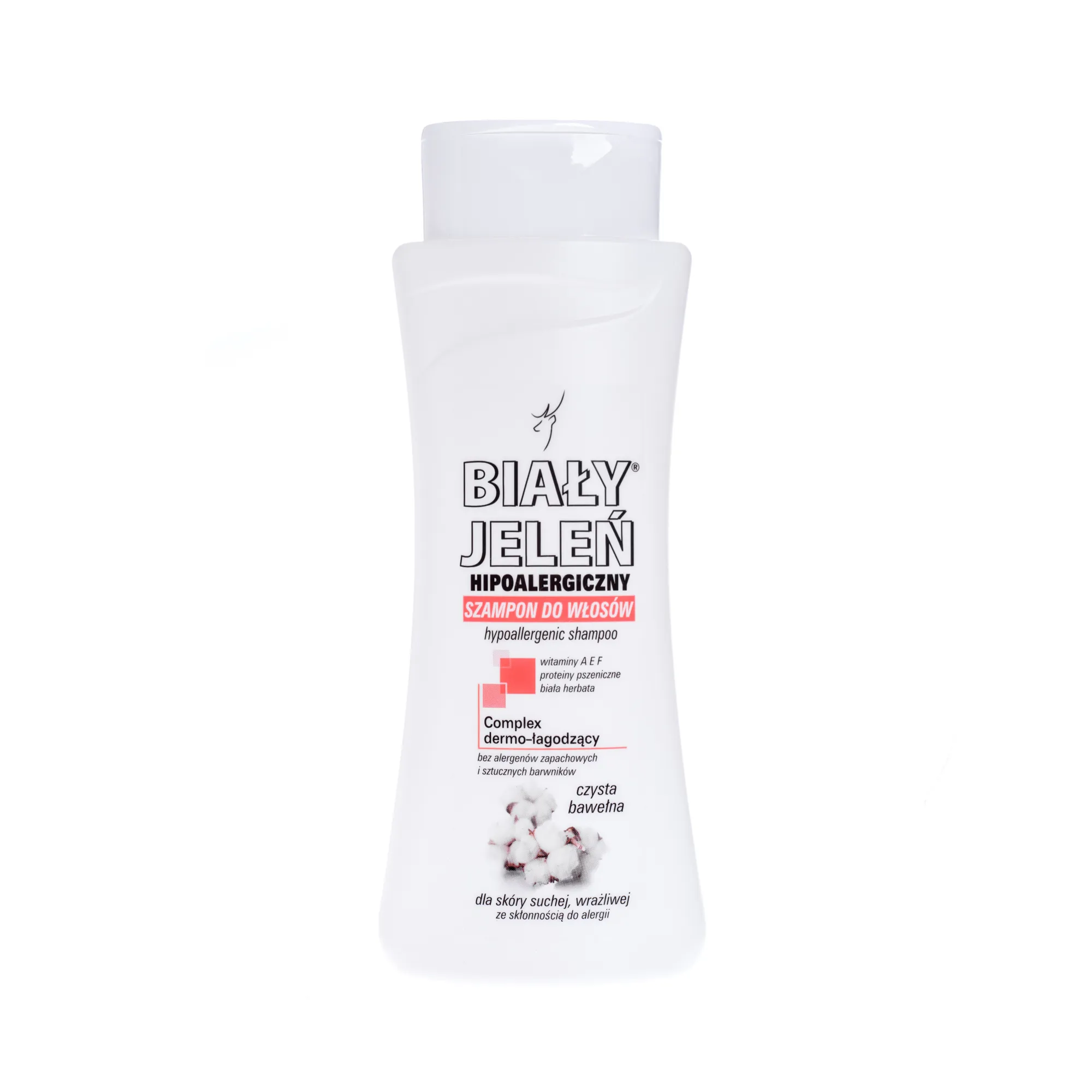 Biały Jeleń, hipoalergiczny szampon do włosów, bawełna, 300 ml 