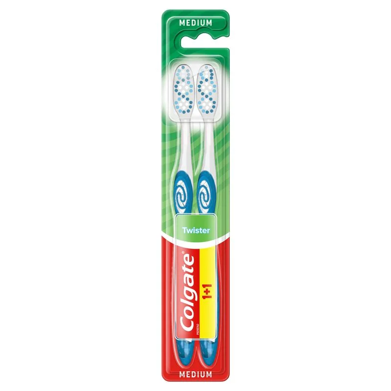 Colgate Twister zestaw 2 średnich szczoteczek do zębów, 1 szt.
