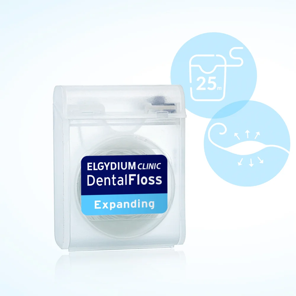 Elgydium Clinic DentalFloss nić dentystyczna pęczniejąca, 25 m