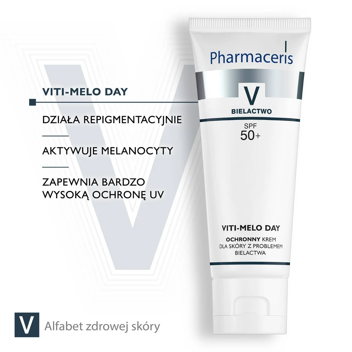 Pharmaceris V Viti-Melo Day ochronny krem dla skóry z problemami bielactwa SPF 50, 75 ml