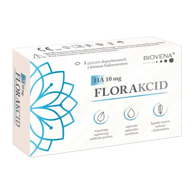 Florakcid HA 10 mg 5 globulek dopochwowych z kwasem hialuronowym