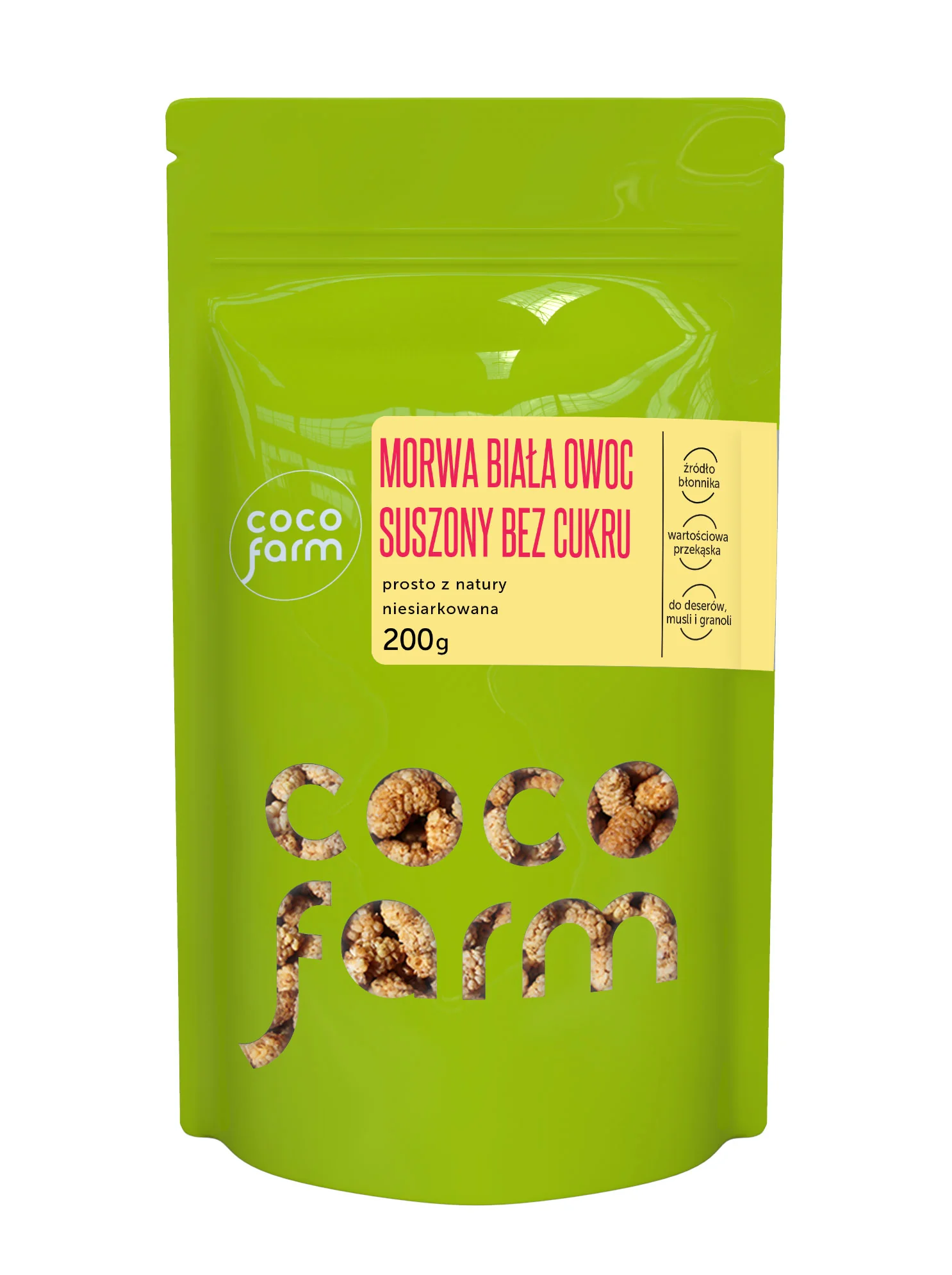 Coco Farm morwa biała owoc suszony bez cukru, 200 g