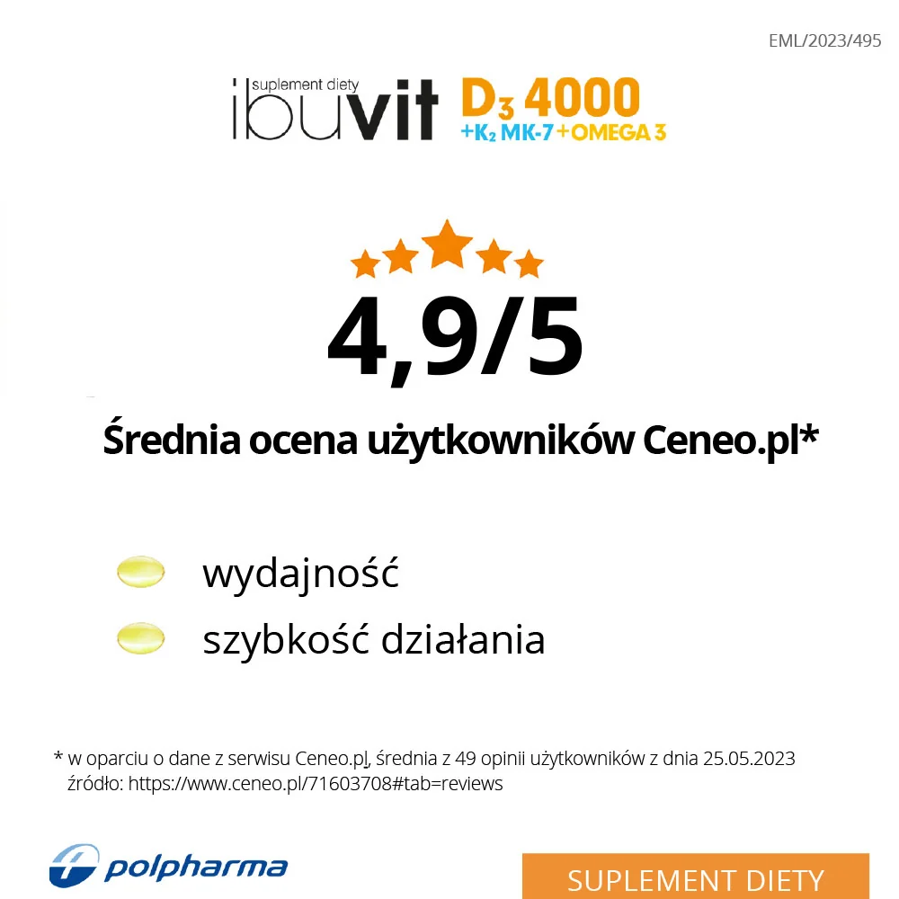 Ibuvit D3 4000 + K2 MK-7 Omega 3 30 kapsułek