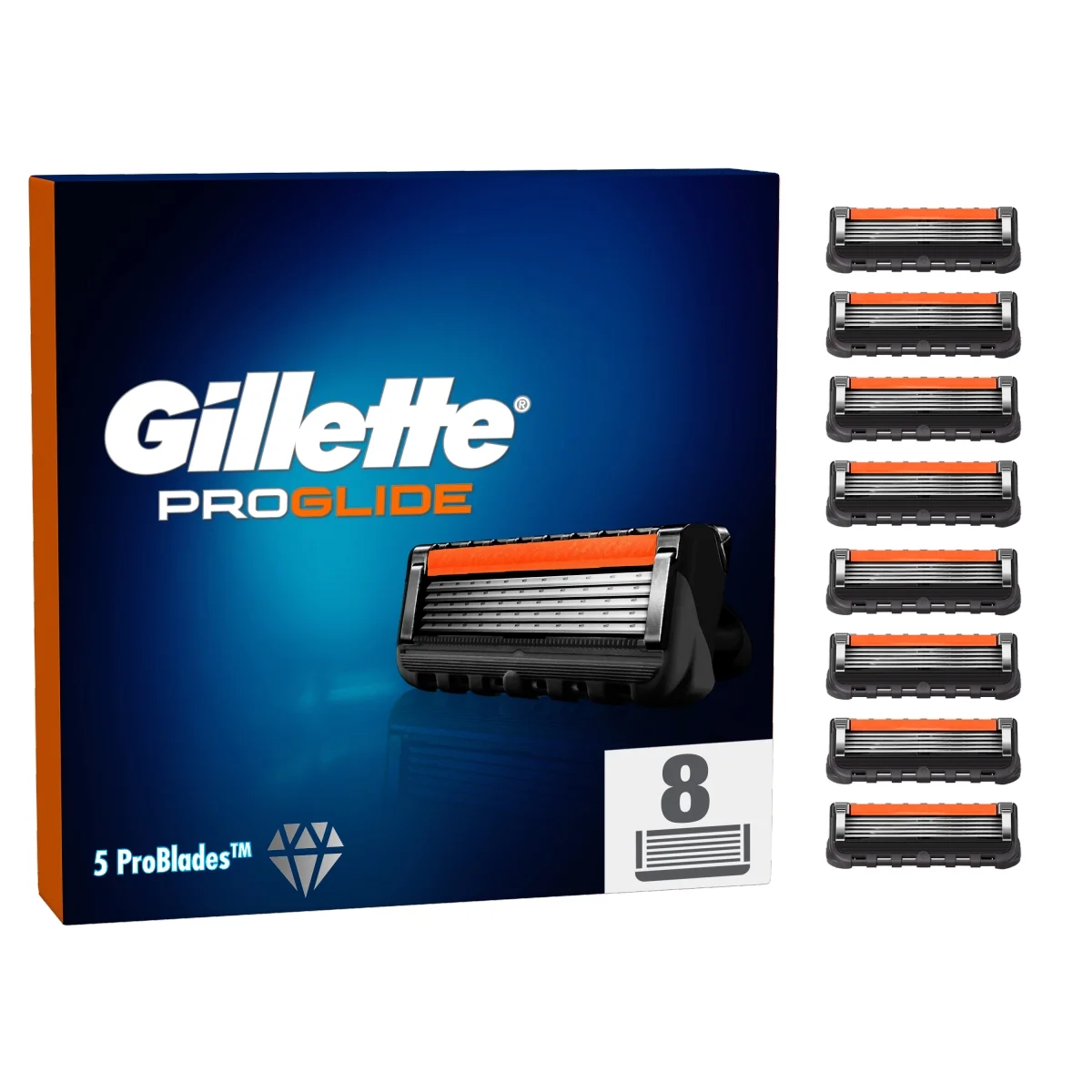 Gillette ProGlide ostrza wymienne do maszynki do golenia dla mężczyzn, 8 sztuk