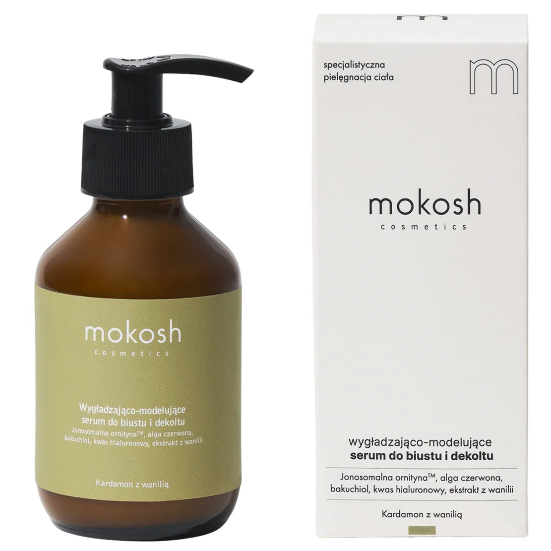 Mokosh wygładzająco-modelujące serum do biustu i dekoltu kardamon z wanilią, 140 ml