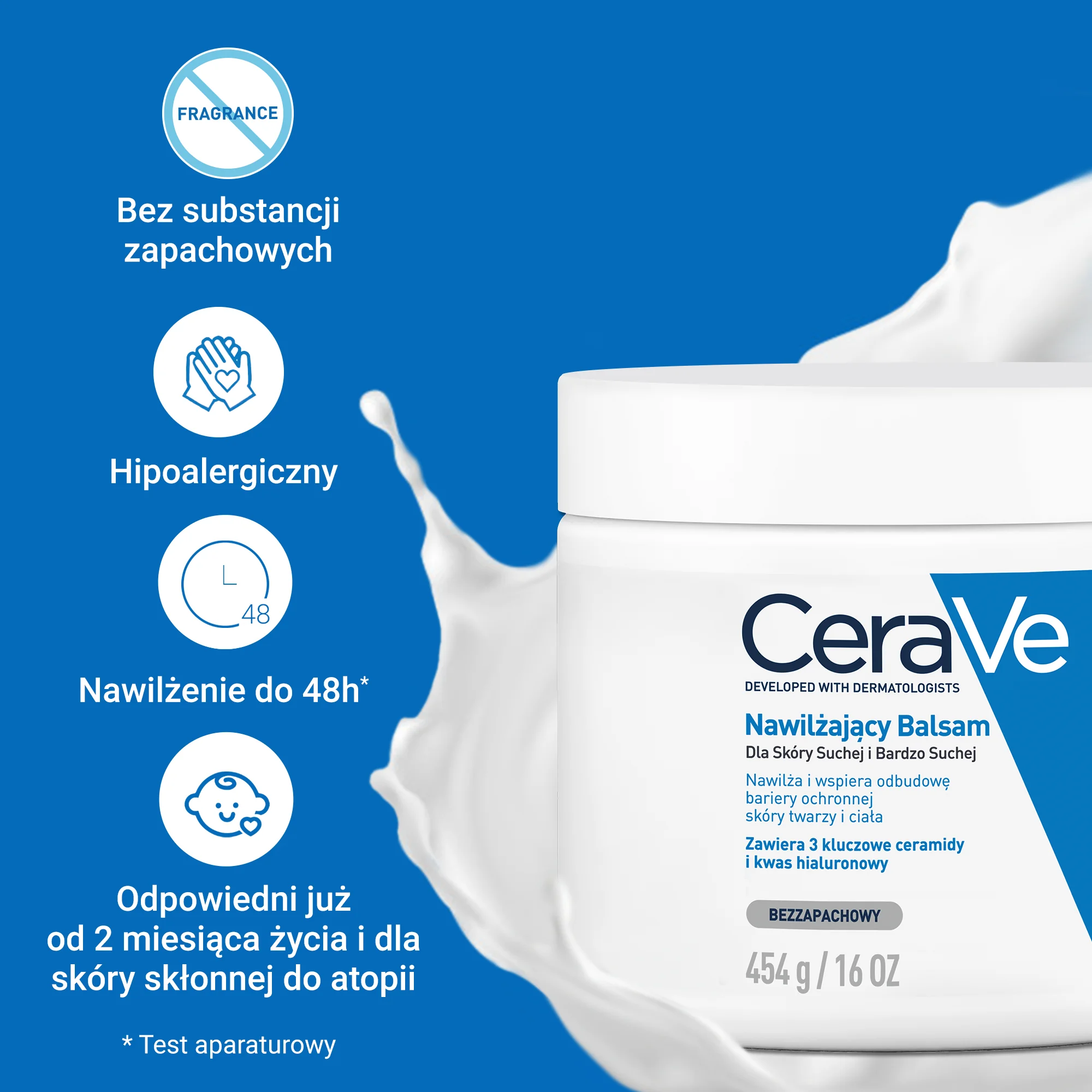 CeraVe balsam nawilżający do twarzy i ciała z ceramidami, 454 g