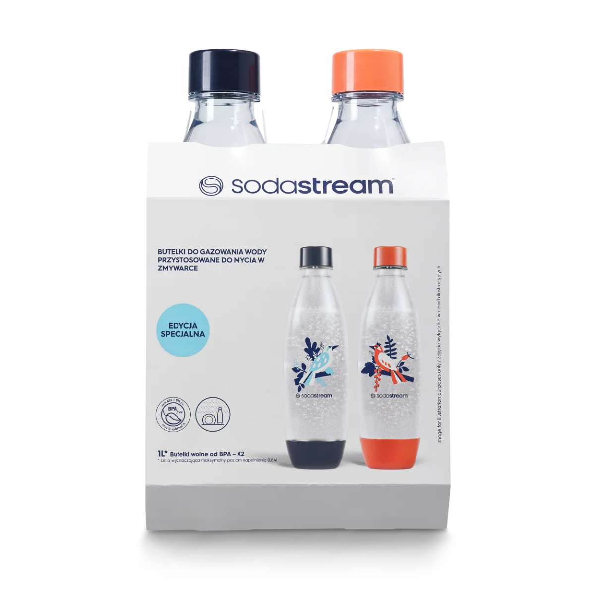 SodaStream Fuse Birds butelki do gazowania wody, 2 x 1 l
